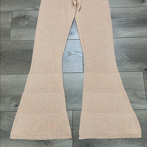 L Space Glisten High Rise Sheer Flare Pants Champagne Pink Gold Size XS‎ - Picture 5 of 13